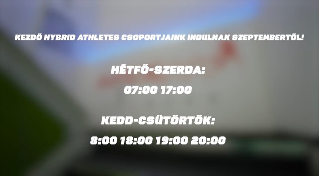 Szeptemberben KEZDŐ Hybrid Athletes csoportos óráink indulnak az APEX-ben!